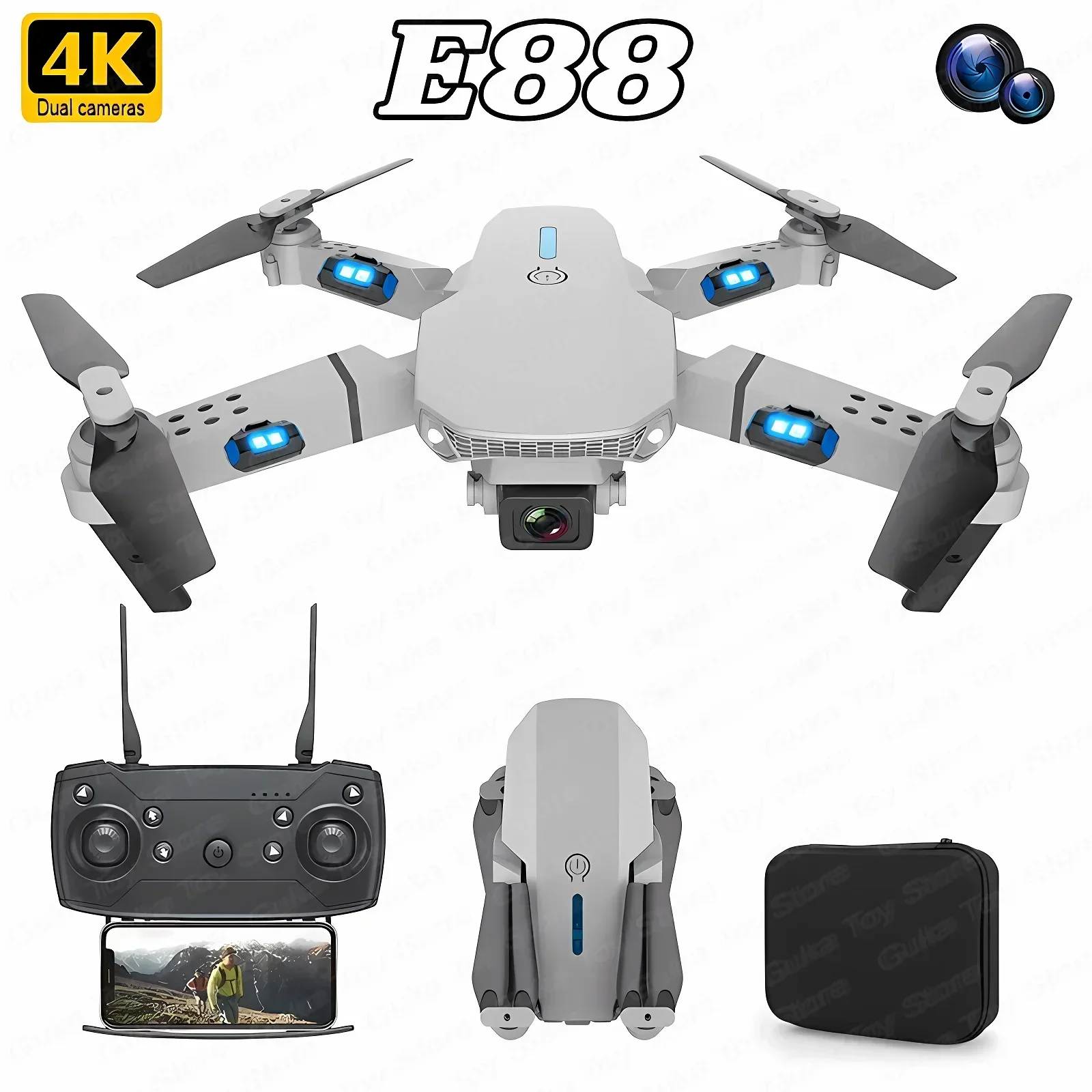 Drone Rc Cable - E88 Pro WIFI FPV Дрон Широкоугольный